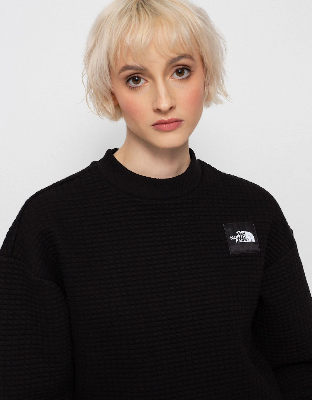 The North Face Womens Mhysa Quilted Long Sleeve Cropped Tracksuit in Black