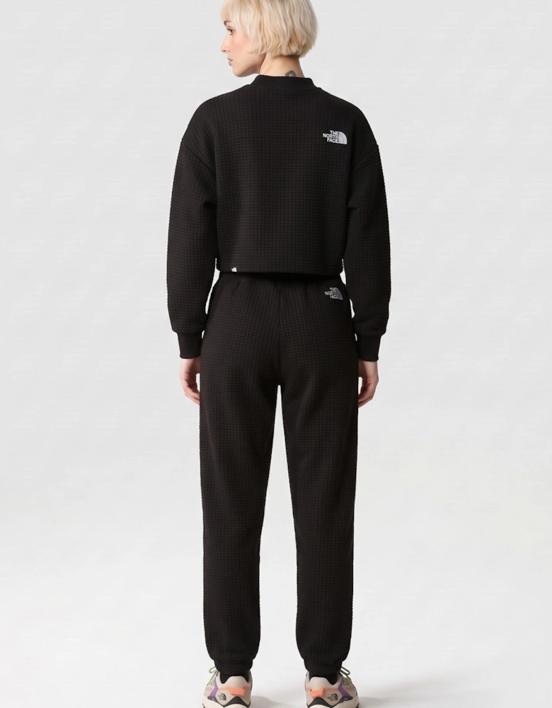 The North Face Womens Mhysa Quilted Long Sleeve Cropped Tracksuit in Black