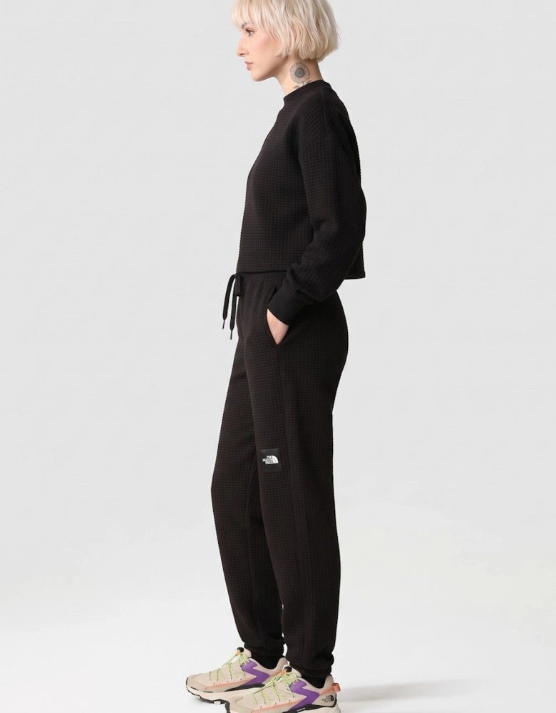 The North Face Womens Mhysa Quilted Long Sleeve Cropped Tracksuit in Black
