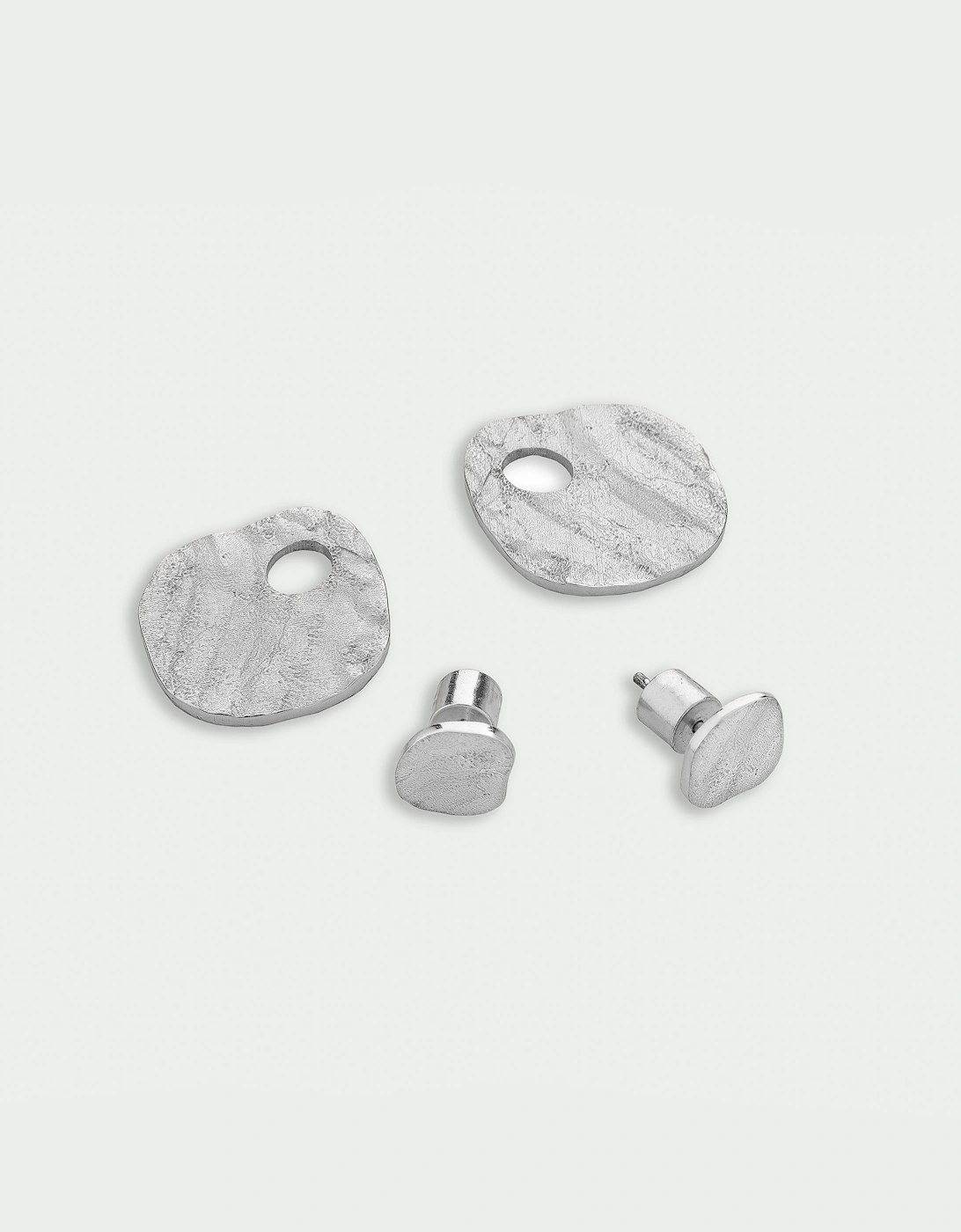 Riva Textured Double Disc Jacket Earrings