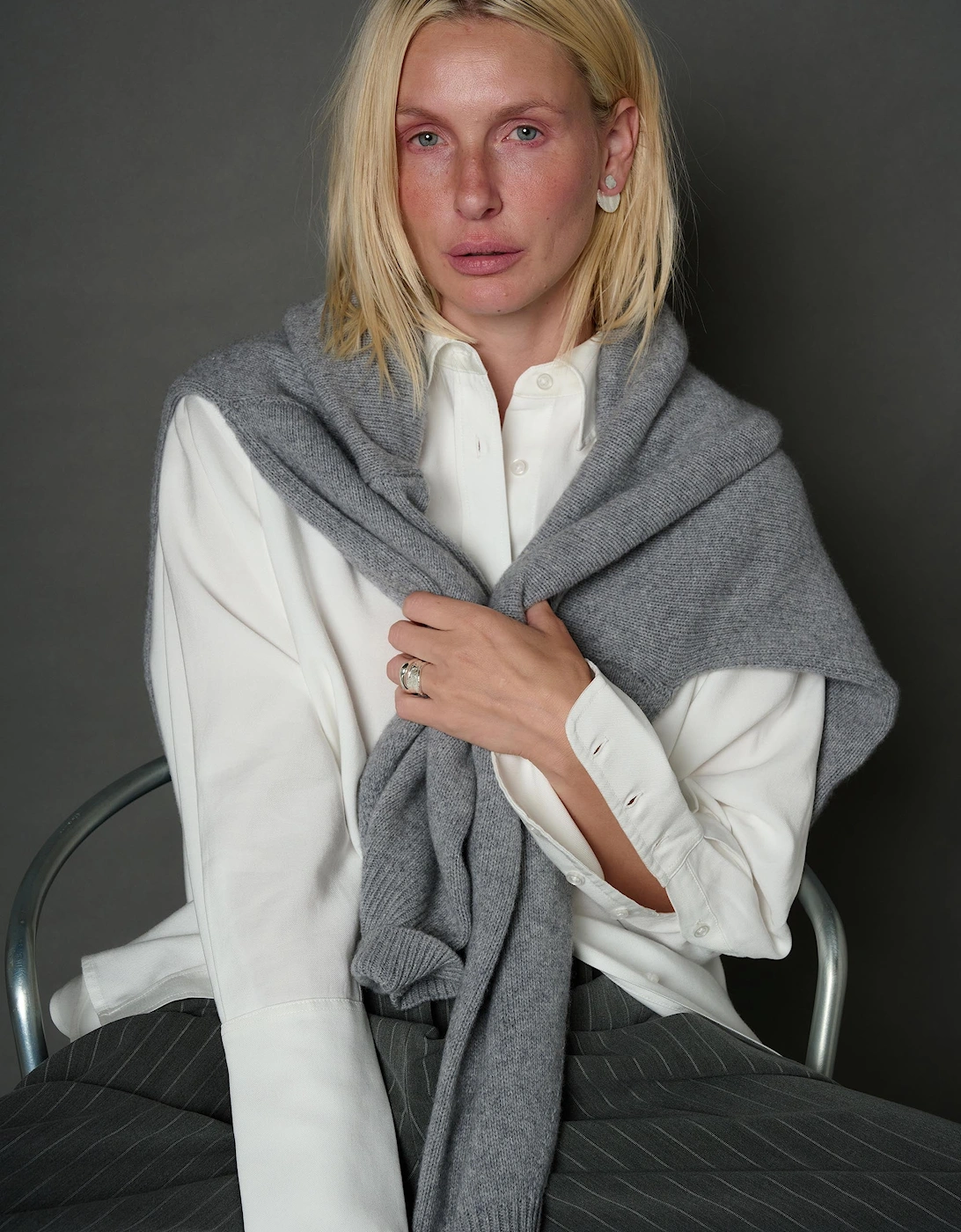 Riva Textured Double Disc Jacket Earrings