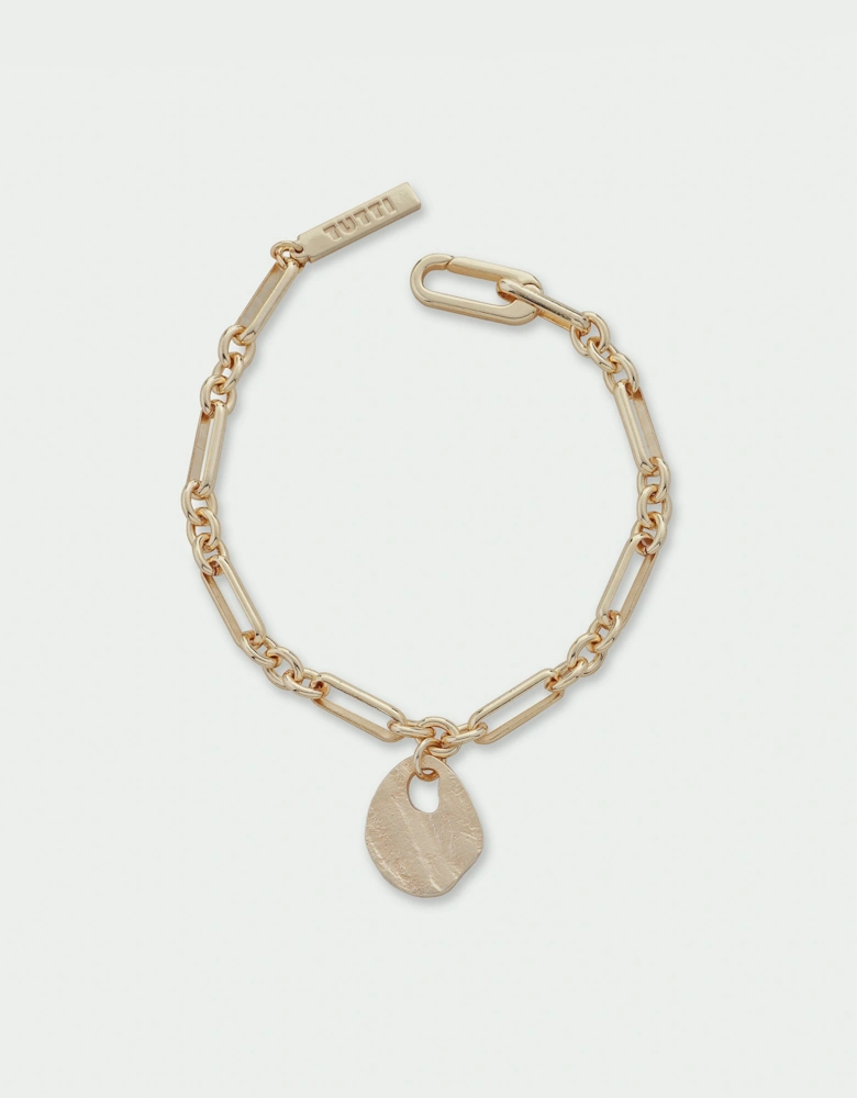 Baia Textured Disc Chain Bracelet