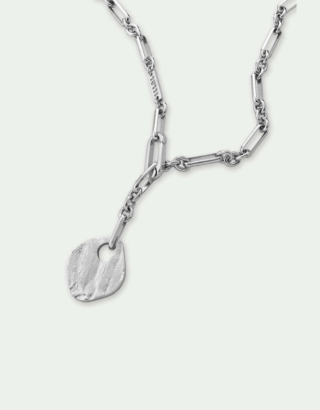 Baia Textured Disc Chain Lariat Necklace