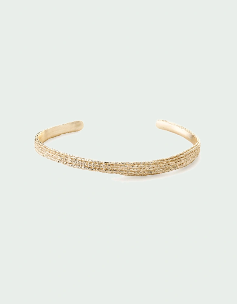 Ravine Organic Textured Open Bangle