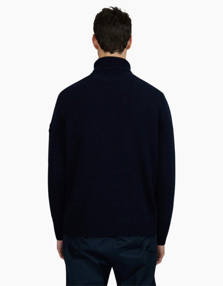 Sandbanks Cashmere Blend Roll Neck Navy