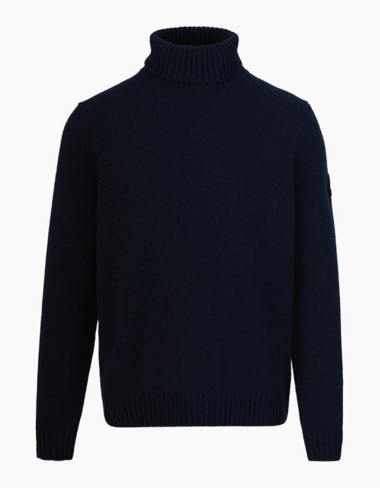 Sandbanks Cashmere Blend Roll Neck Navy