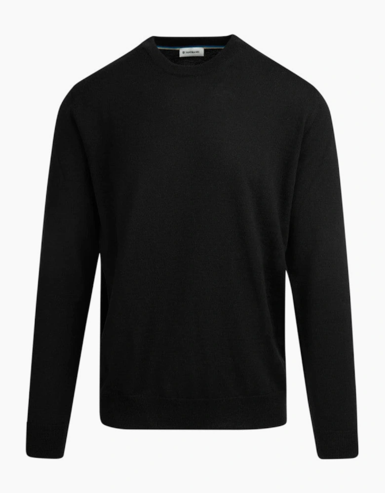 Sandbanks Merino Crew Neck Jumper Black
