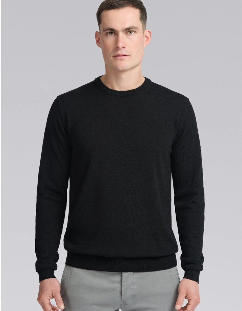Sandbanks Merino Crew Neck Jumper Black