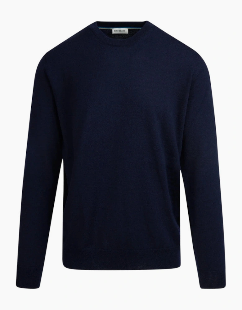 Sandbanks Merino Crew Neck Jumper Navy