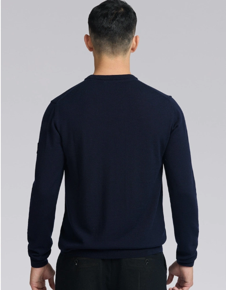 Sandbanks Merino Crew Neck Jumper Navy
