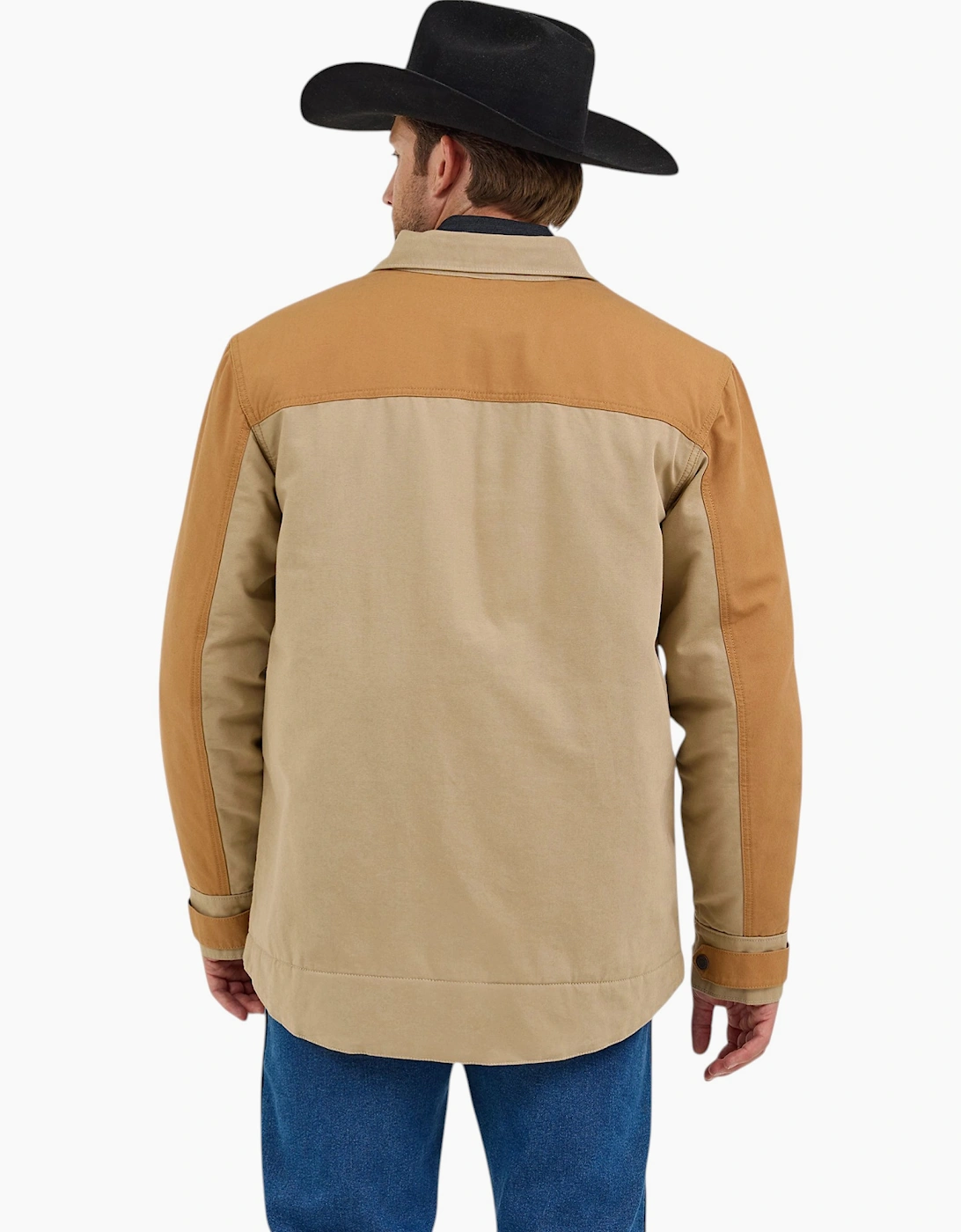 Wrangler Mens Mixed Canvas Chore Coat Cotton Authentic Western Quilted Jacket