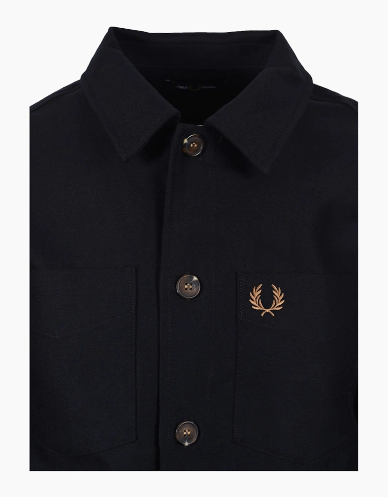 Fred Perry Brushed Twill Overshirt Navy