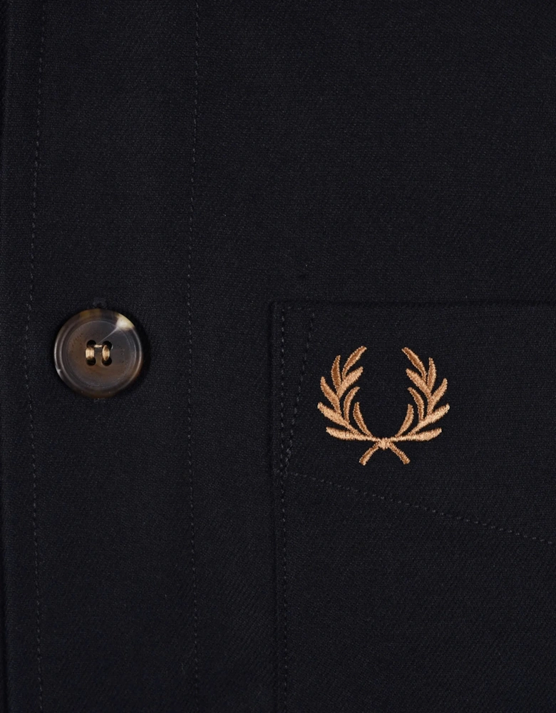 Fred Perry Brushed Twill Overshirt Navy