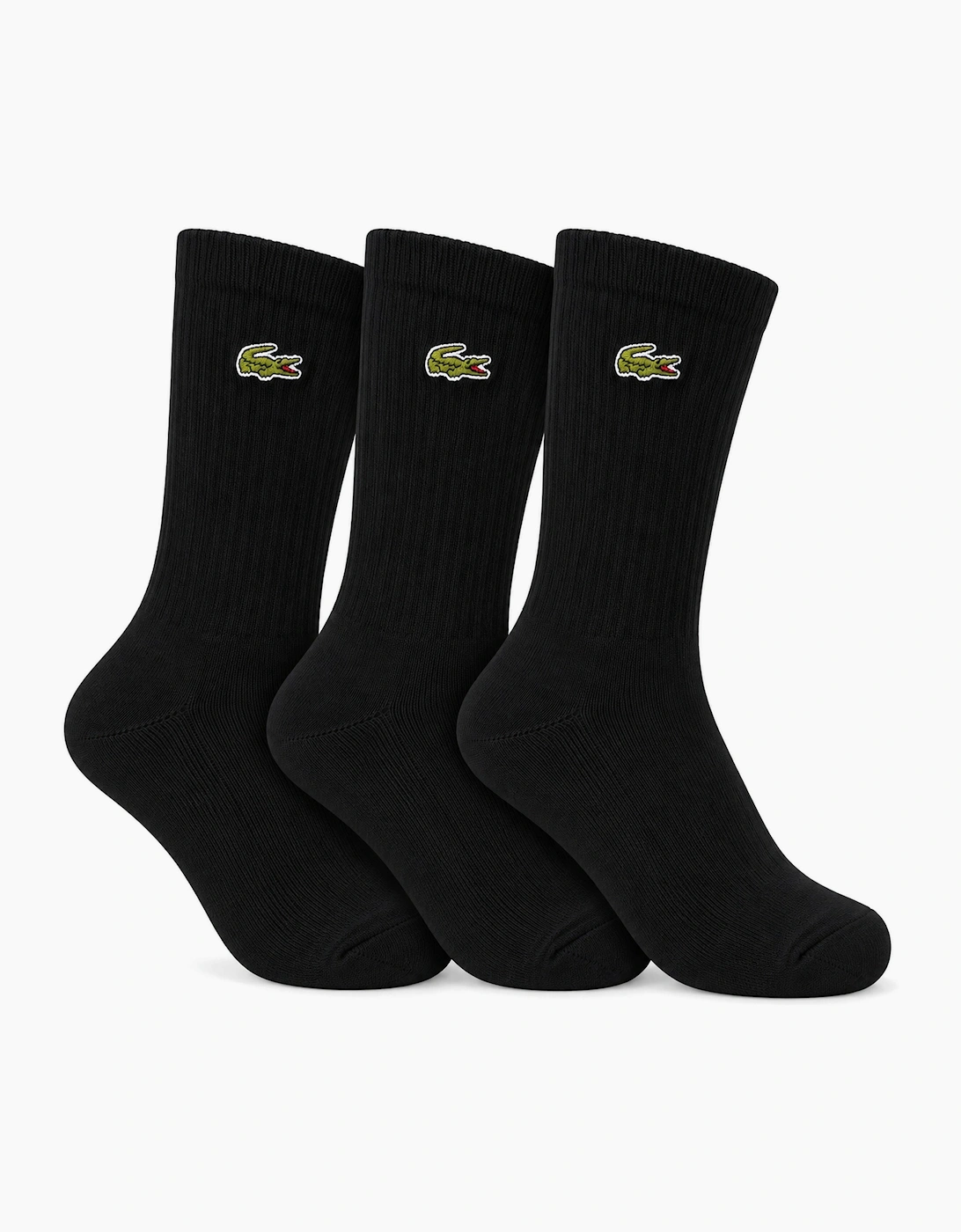 Lacoste Sport 3 Pack High Cut Socks Black/Black/Black