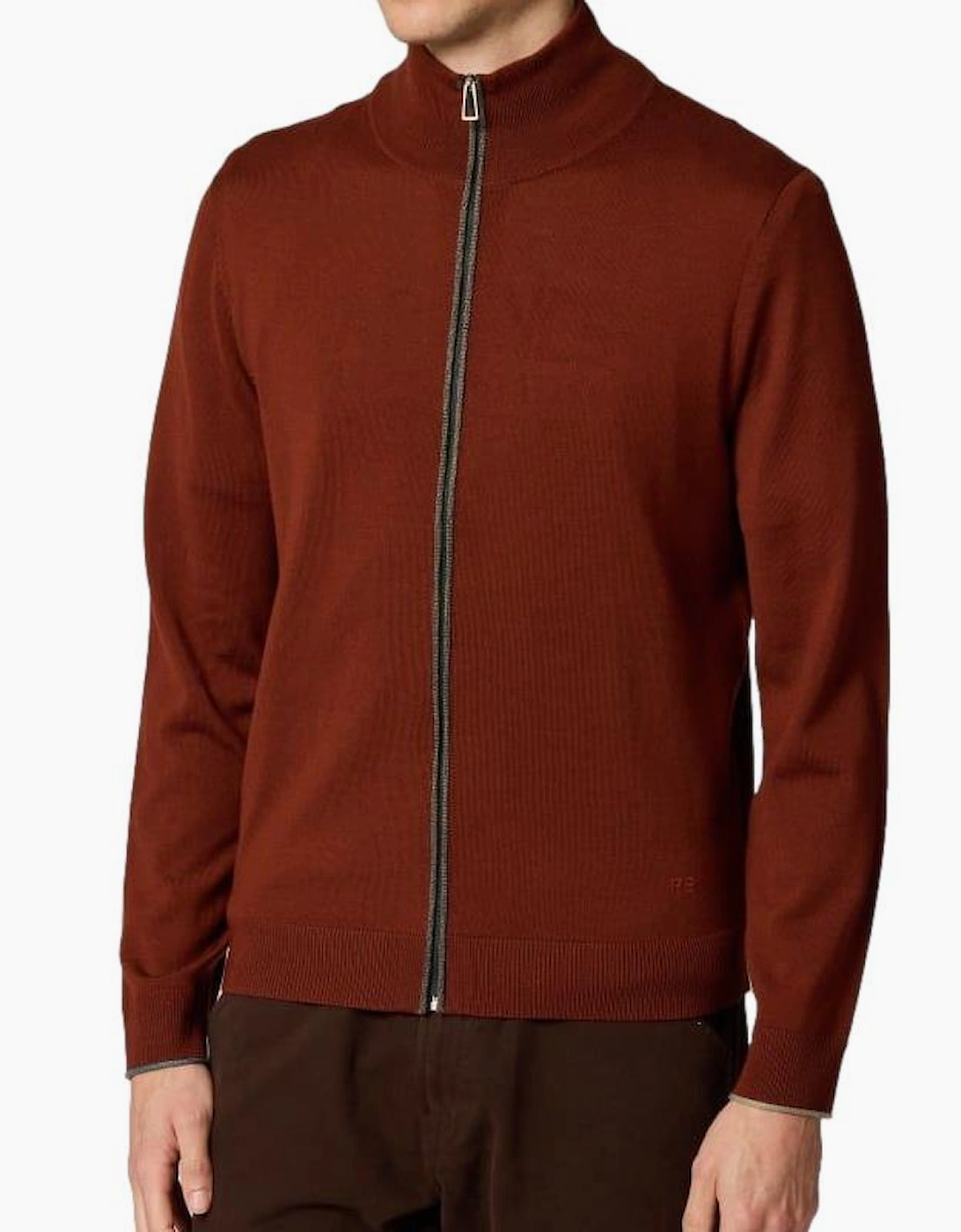 PS Paul Smith Zip Through Cardigan 26 Brick