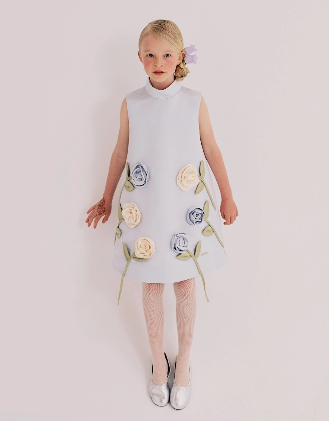 Jessie And James Girls My Rose Dress in Blue