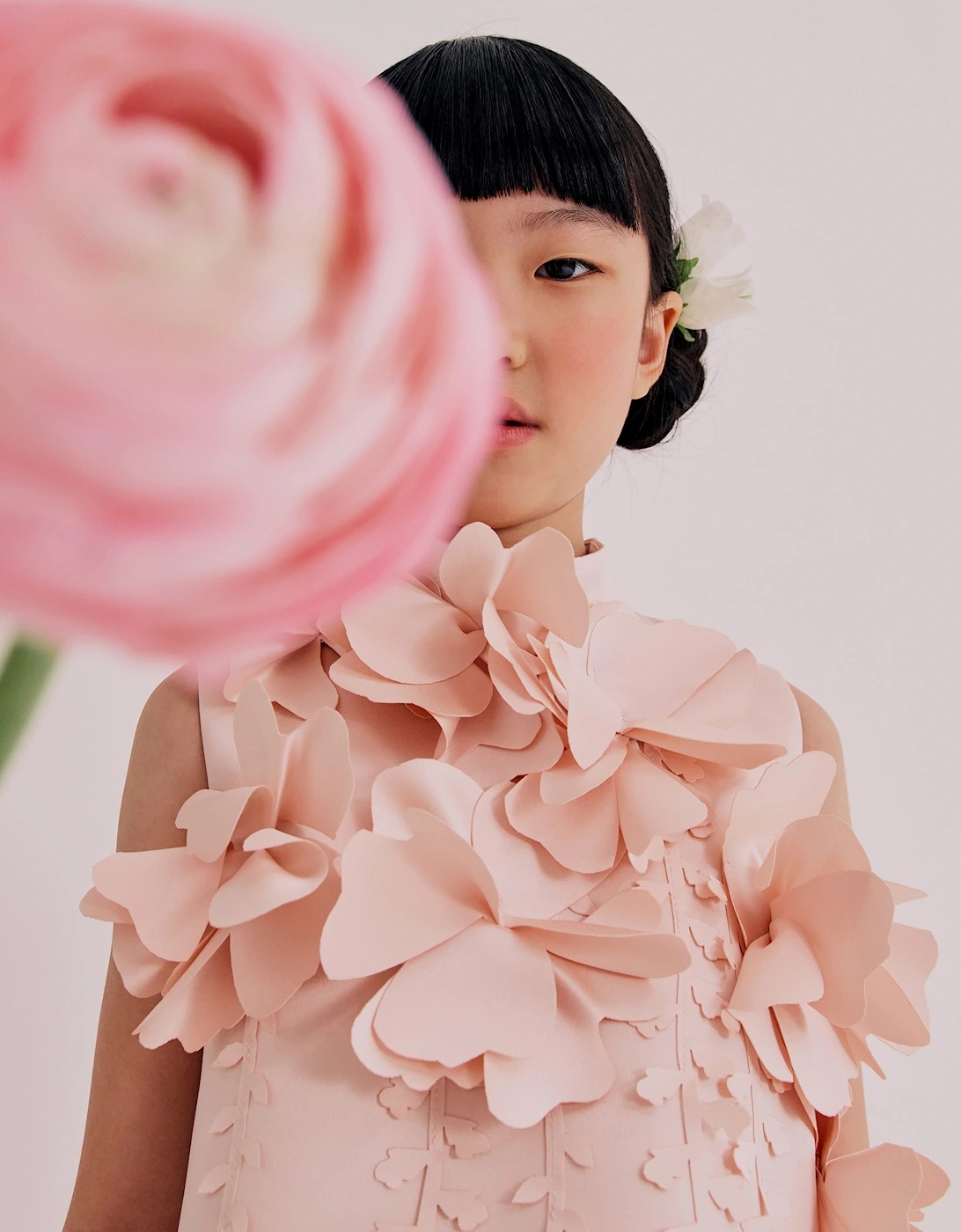 Jessie And James Girls Echo Of Leaves Dress in Pink