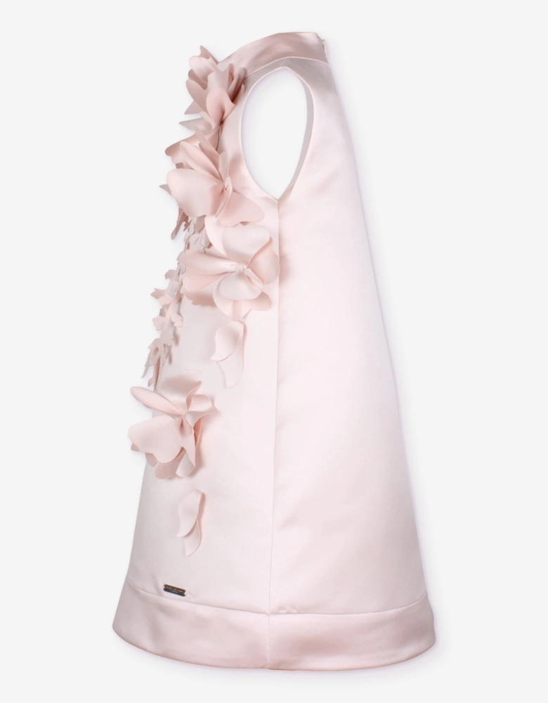 Jessie And James Girls Echo Of Leaves Dress in Pink