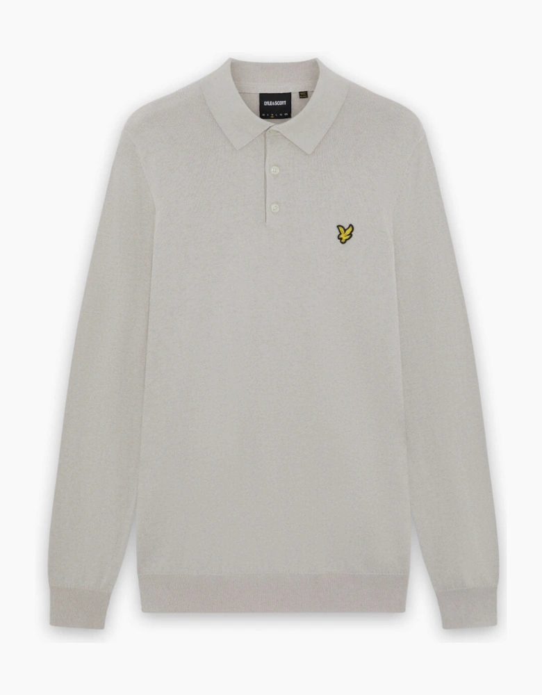 Merino Blend Long Sleeve Polo Shirt