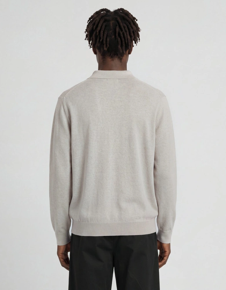 Merino Blend Long Sleeve Polo Shirt
