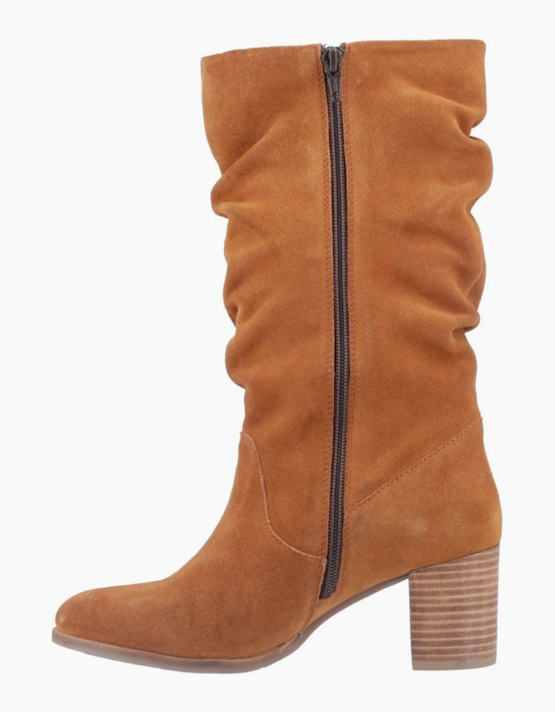 Hush Puppies Cosima Ruched Boot Womens Tall Boots Tan