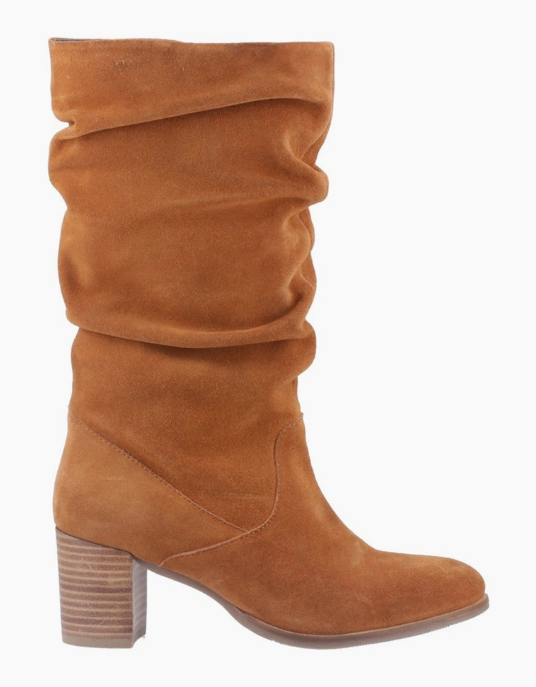 Hush Puppies Cosima Ruched Boot Womens Tall Boots Tan