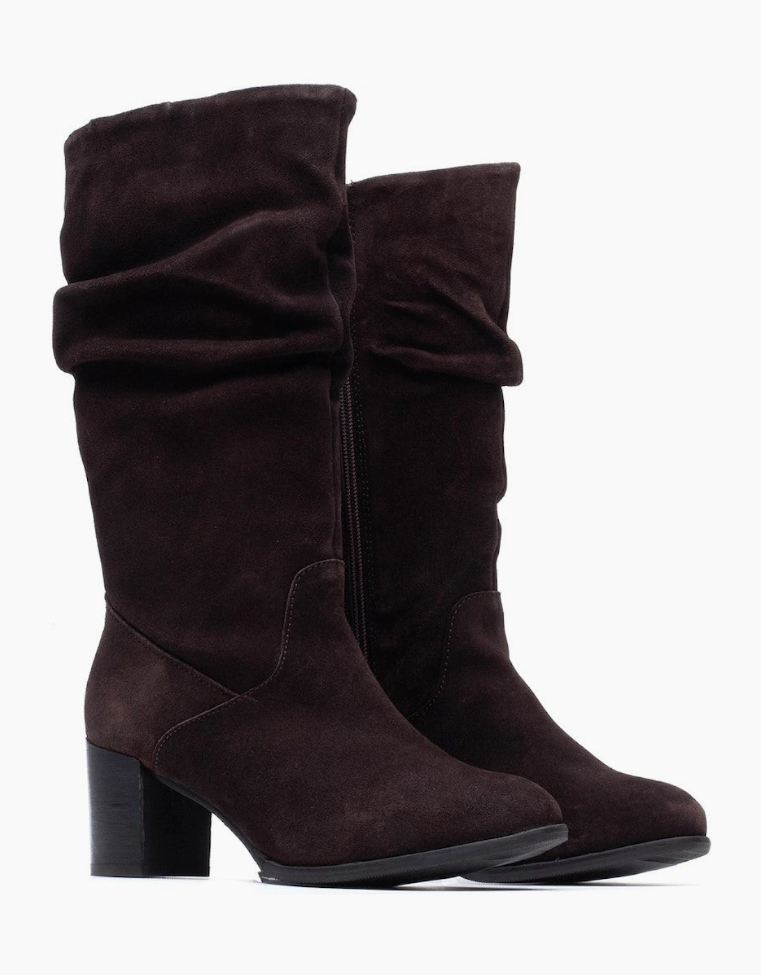 Hush Puppies Cosima Ruched Boot Womens Tall Boots Chocolate