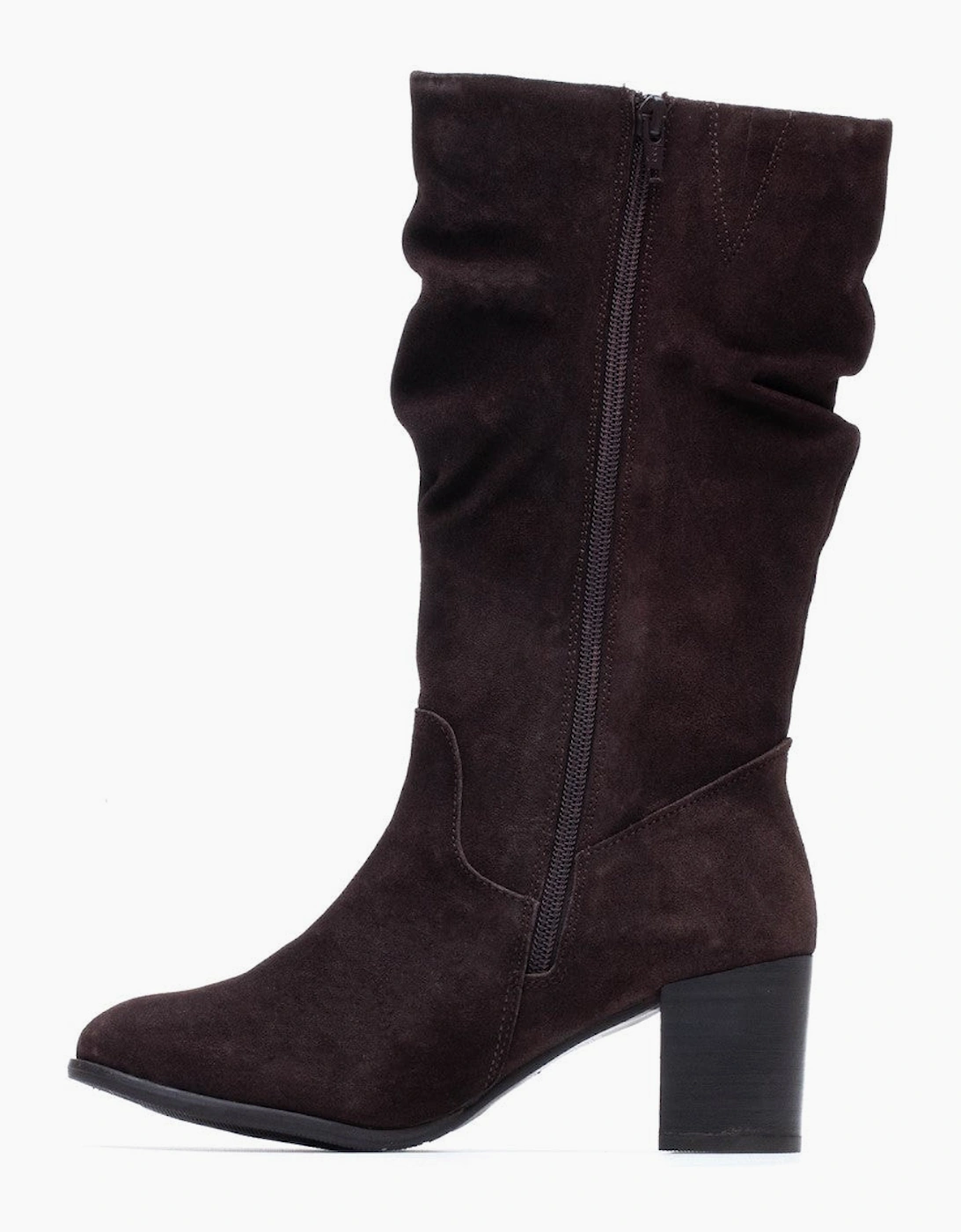 Hush Puppies Cosima Ruched Boot Womens Tall Boots Chocolate