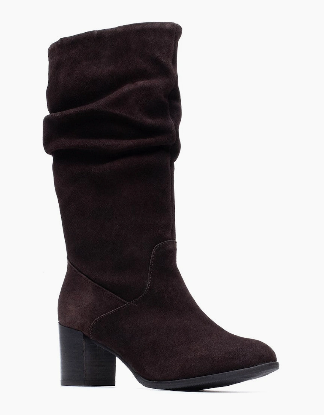 Hush Puppies Cosima Ruched Boot Womens Tall Boots Chocolate