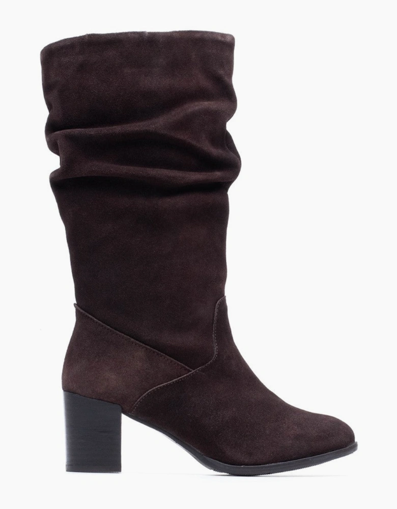 Hush Puppies Cosima Ruched Boot Womens Tall Boots Chocolate