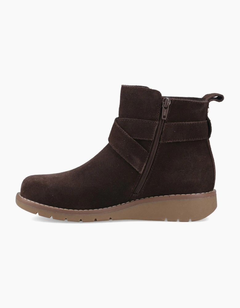 Hush Puppies Lyra Buckle Boot Womens Ankle Boots Chocolate