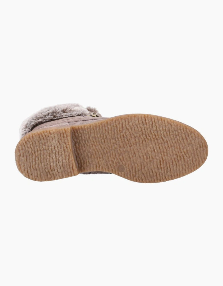 Hush Puppies Florence Wide Fit Boot Womens Ankle Boots Taupe