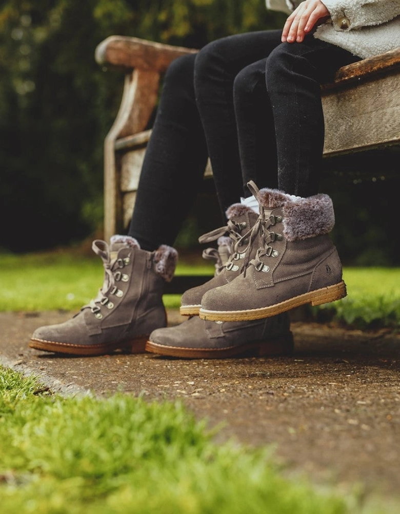 Hush Puppies Florence Wide Fit Boot Womens Ankle Boots Taupe
