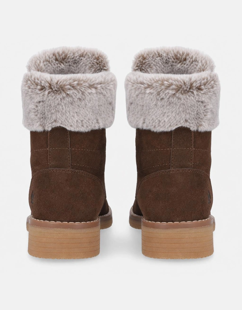Hush Puppies Florence Wide Fit Boot Womens Ankle Boots Chocolate