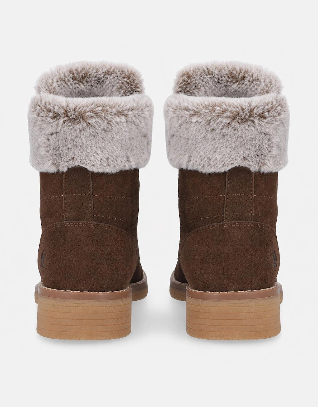 Hush Puppies Florence Wide Fit Boot Womens Ankle Boots Chocolate
