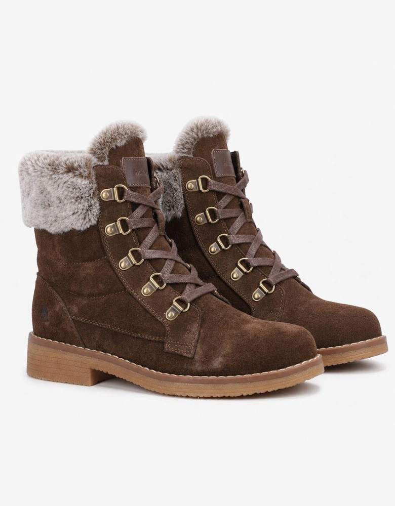 Hush Puppies Florence Wide Fit Boot Womens Ankle Boots Chocolate