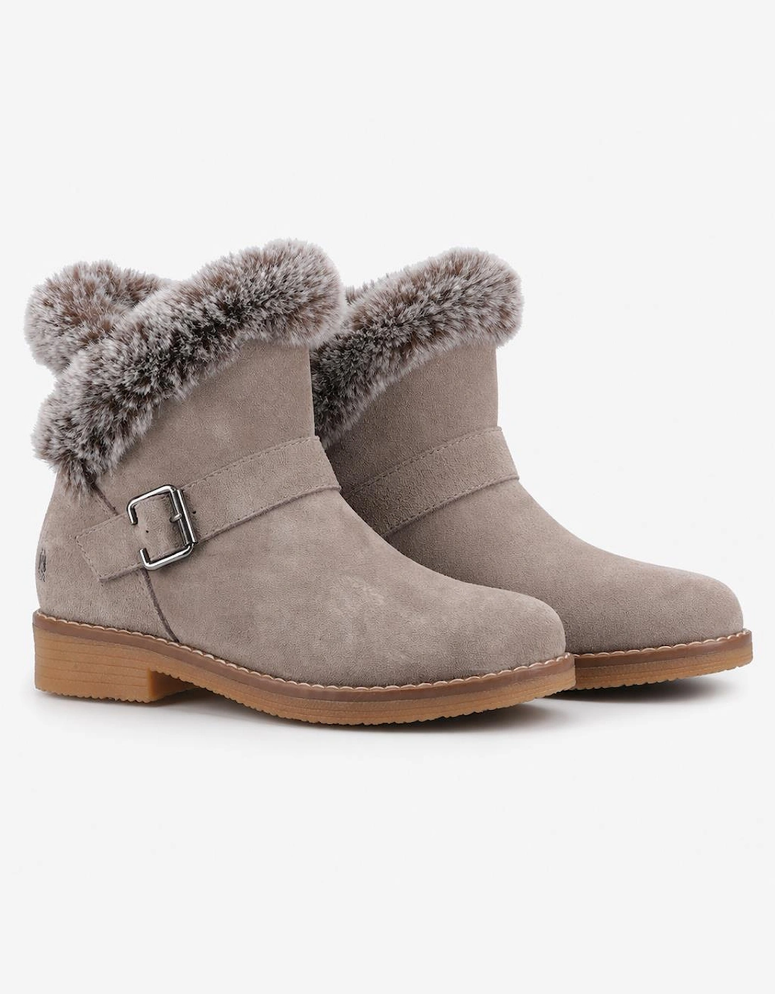 Hush Puppies Hannah Wide Fit Boot Womens Ankle Boots Taupe