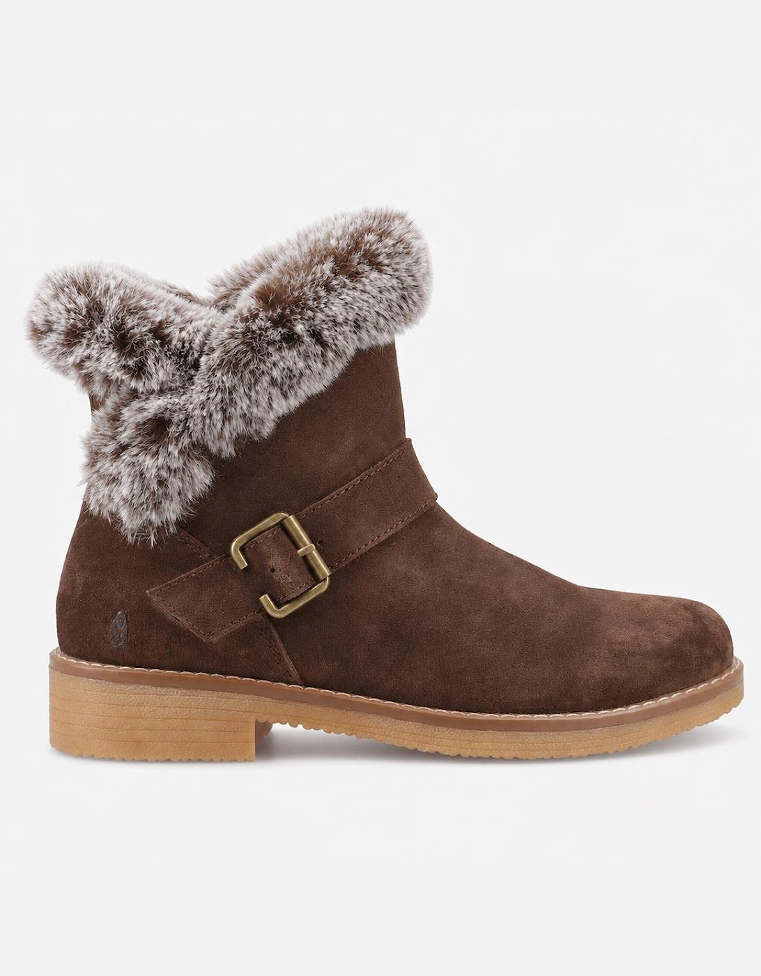 Hush Puppies Hannah Wide Fit Boot Womens Ankle Boots Chocolate