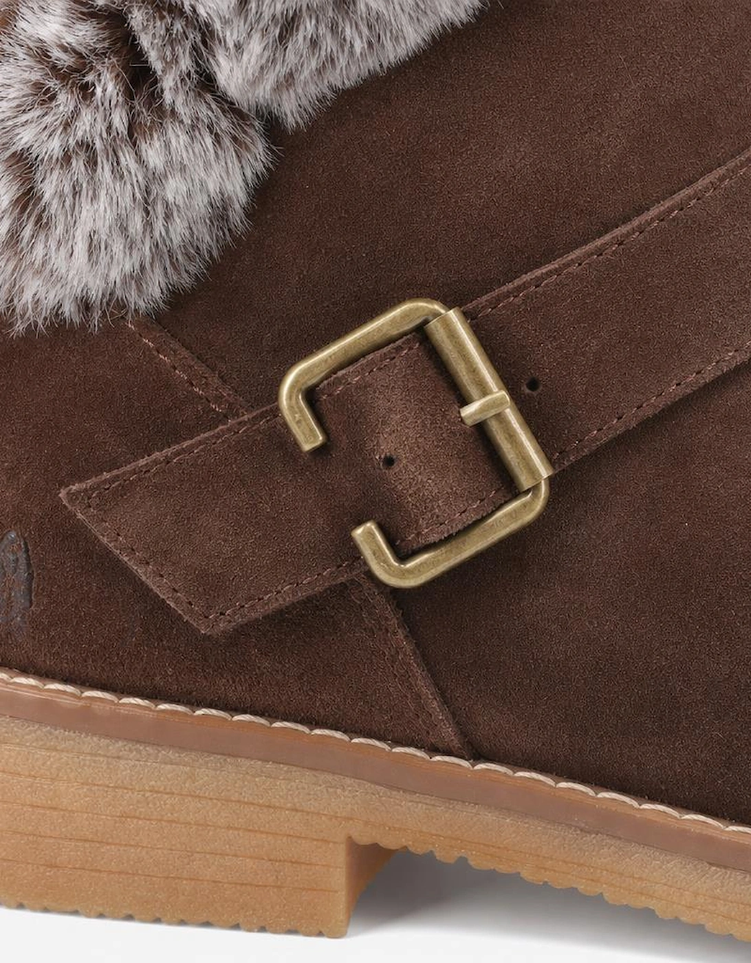 Hush Puppies Hannah Wide Fit Boot Womens Ankle Boots Chocolate