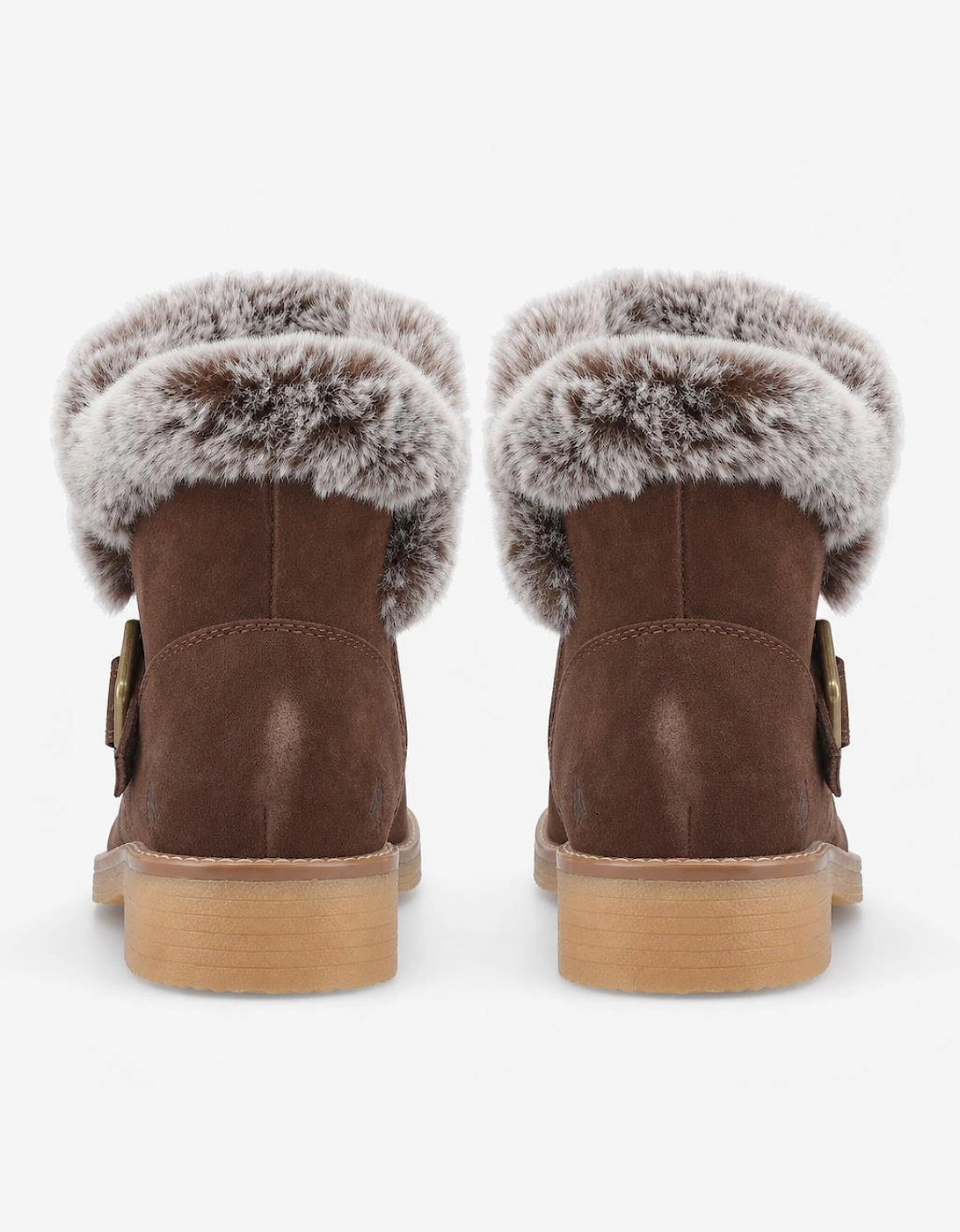 Hush Puppies Hannah Wide Fit Boot Womens Ankle Boots Chocolate