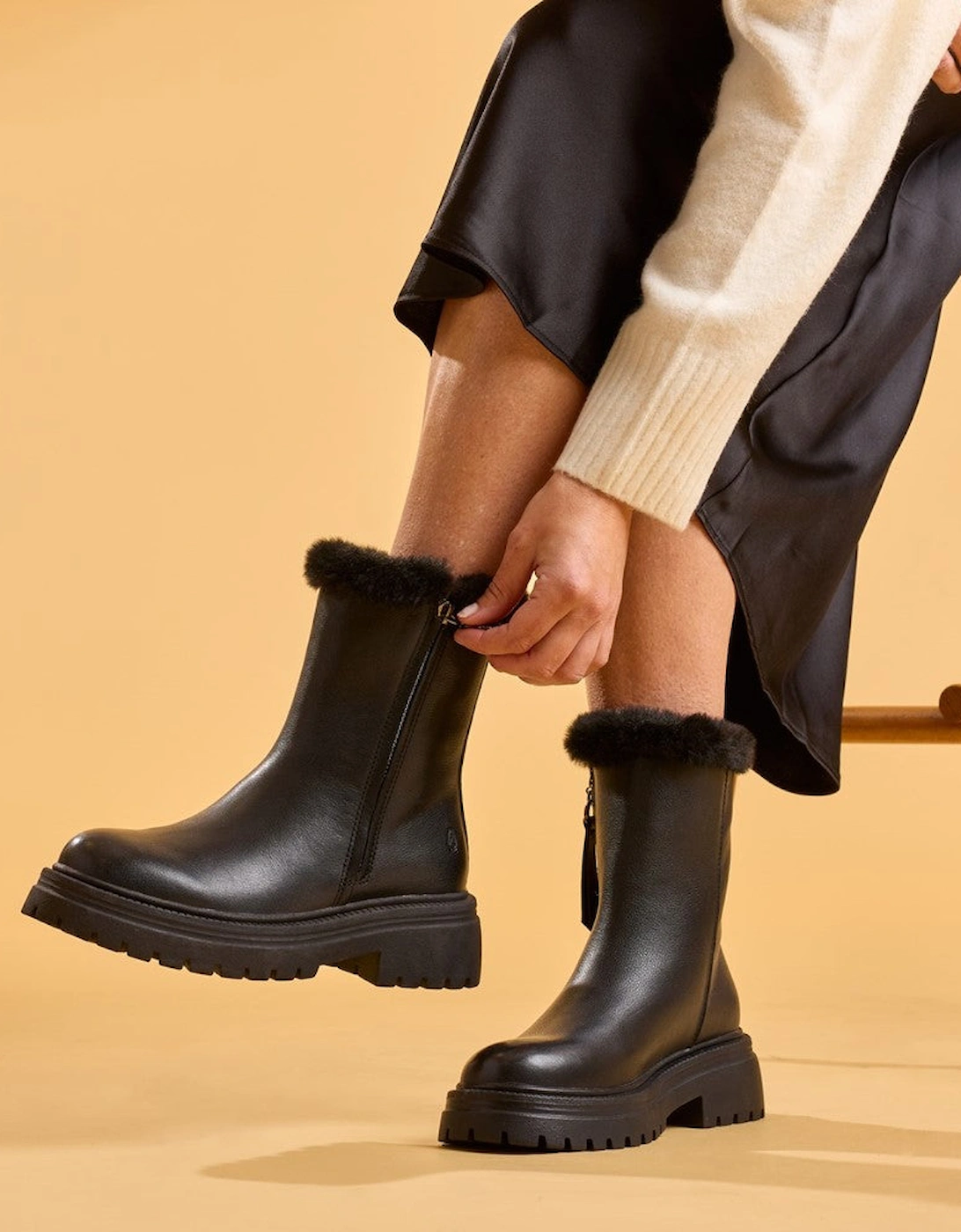 Hush Puppies Rosalind Boot Womens Mid Calf Boots Black