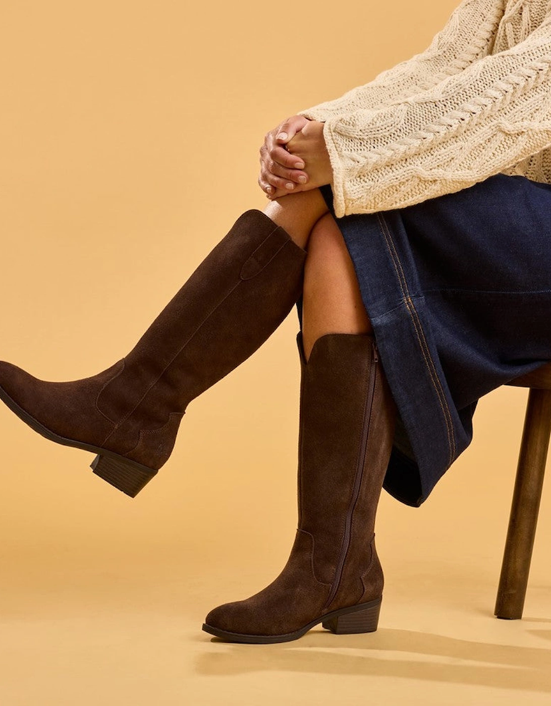 Hush Puppies Isabella Long Boot Womens Cowboy & Western Boots Chocolate