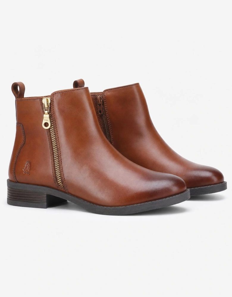Hush Puppies Perry Zip Boot Womens Ankle Boots Tan