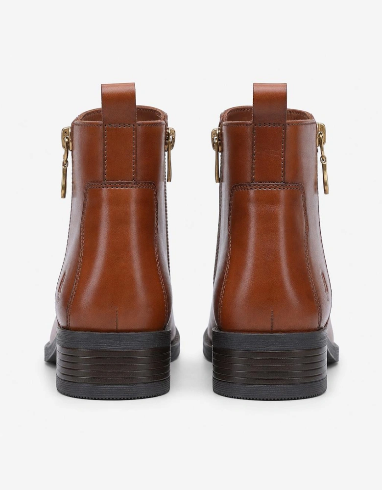 Hush Puppies Perry Zip Boot Womens Ankle Boots Tan