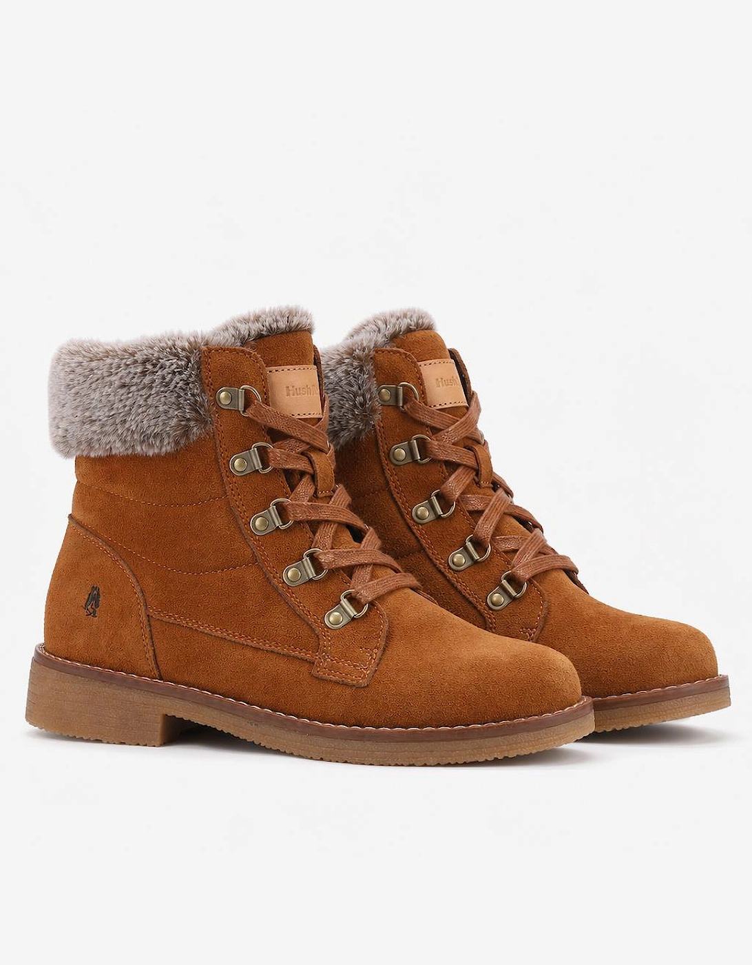 Hush Puppies Florence Wide Fit Boot Womens Ankle Boots Tan