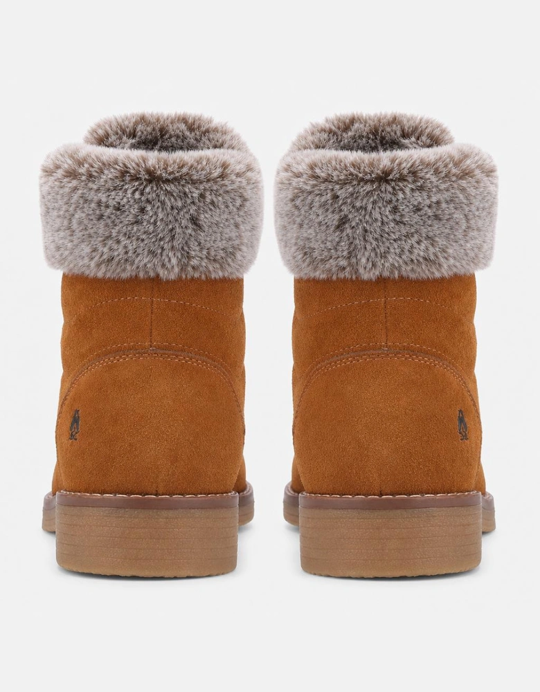Hush Puppies Florence Wide Fit Boot Womens Ankle Boots Tan