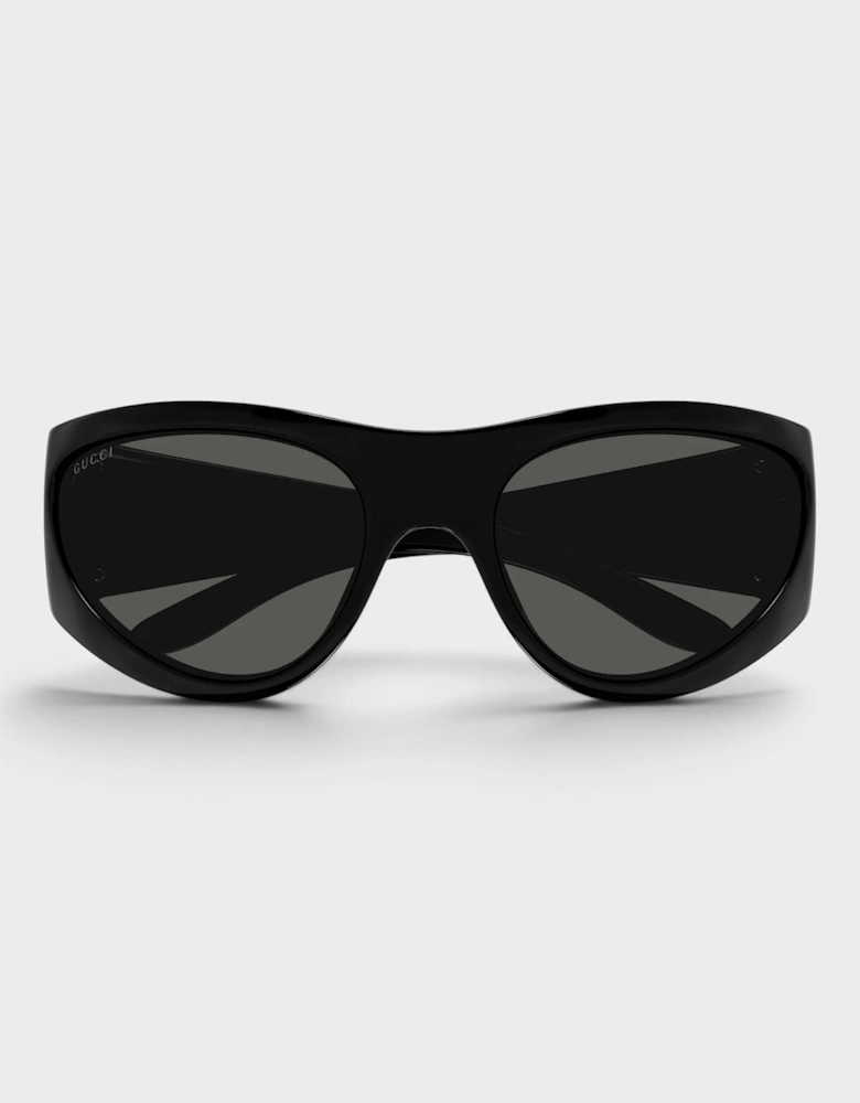 Logo Shield Sunglasses Black Grey