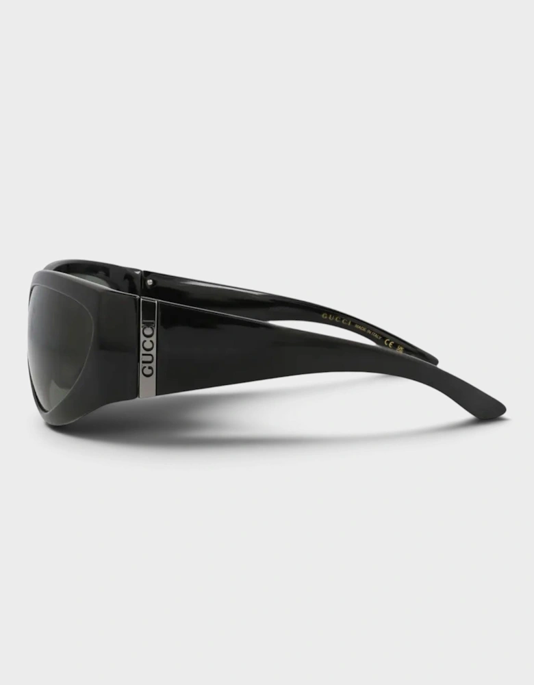Logo Shield Sunglasses Black Grey