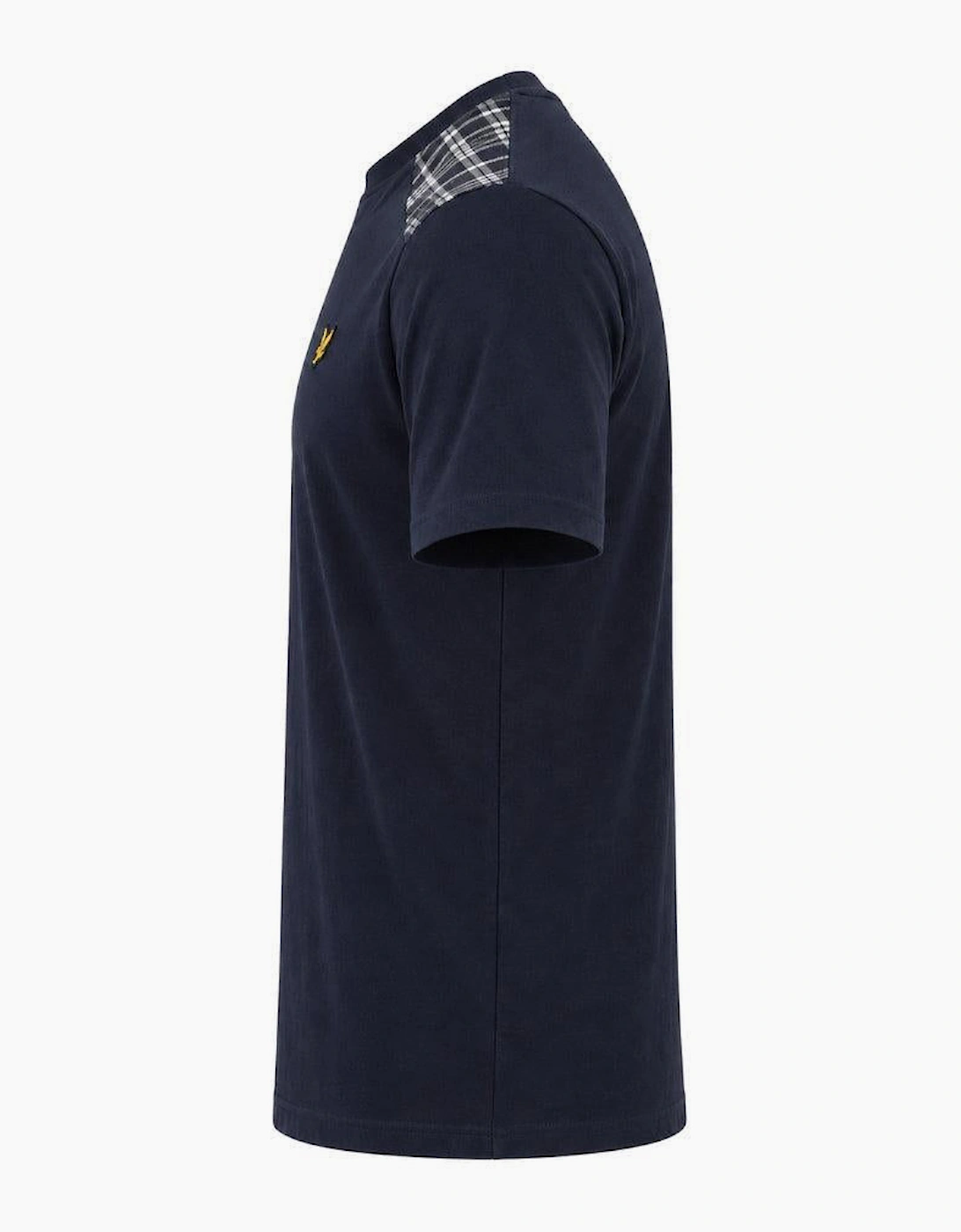 Lyle & Scott Check Panelled T-Shirt Dark Navy