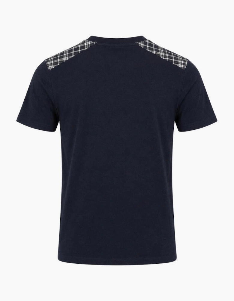 Lyle & Scott Check Panelled T-Shirt Dark Navy